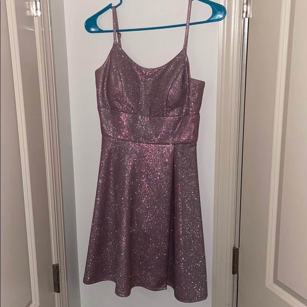 Morgan&co. Pink Short shimmer dress